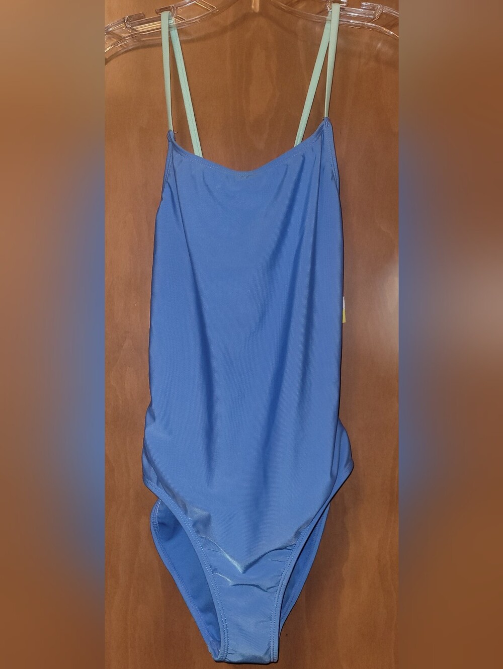 Periwinkle Blue One-Piece Swimsuit with Baby Blue Straps, Girls 16